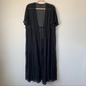 Torrid Black Swiss Dot Tiered Kaftan Sheer Size 2